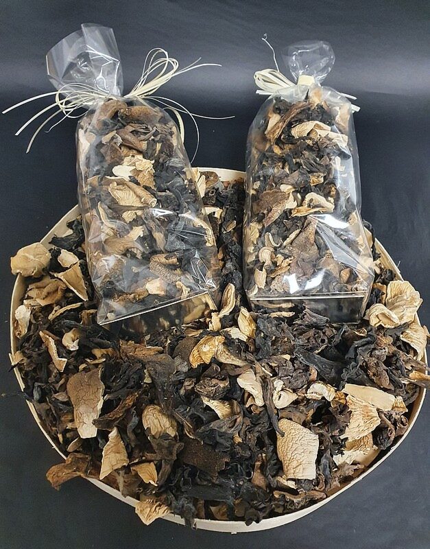 Mélange de champignons forestiers séchés